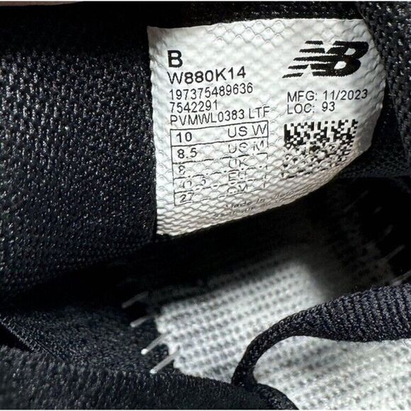 New Balance Fresh Foam x 880v14 Womens 10 Shoes Black Running Sneaker W880K14 - Picture 7 of 9